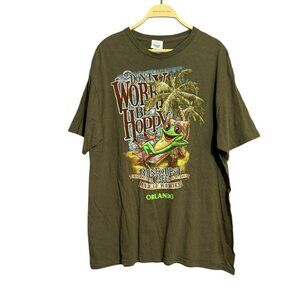 Rainforest Cafe Orlando TShirt Souvenir Men Size XL Beach Frog No Worry Be Happy